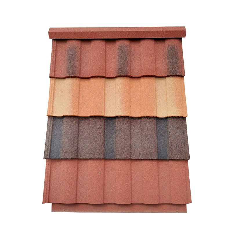 Decorative Corrugated Green Stone Coated Metal Roof Tiles