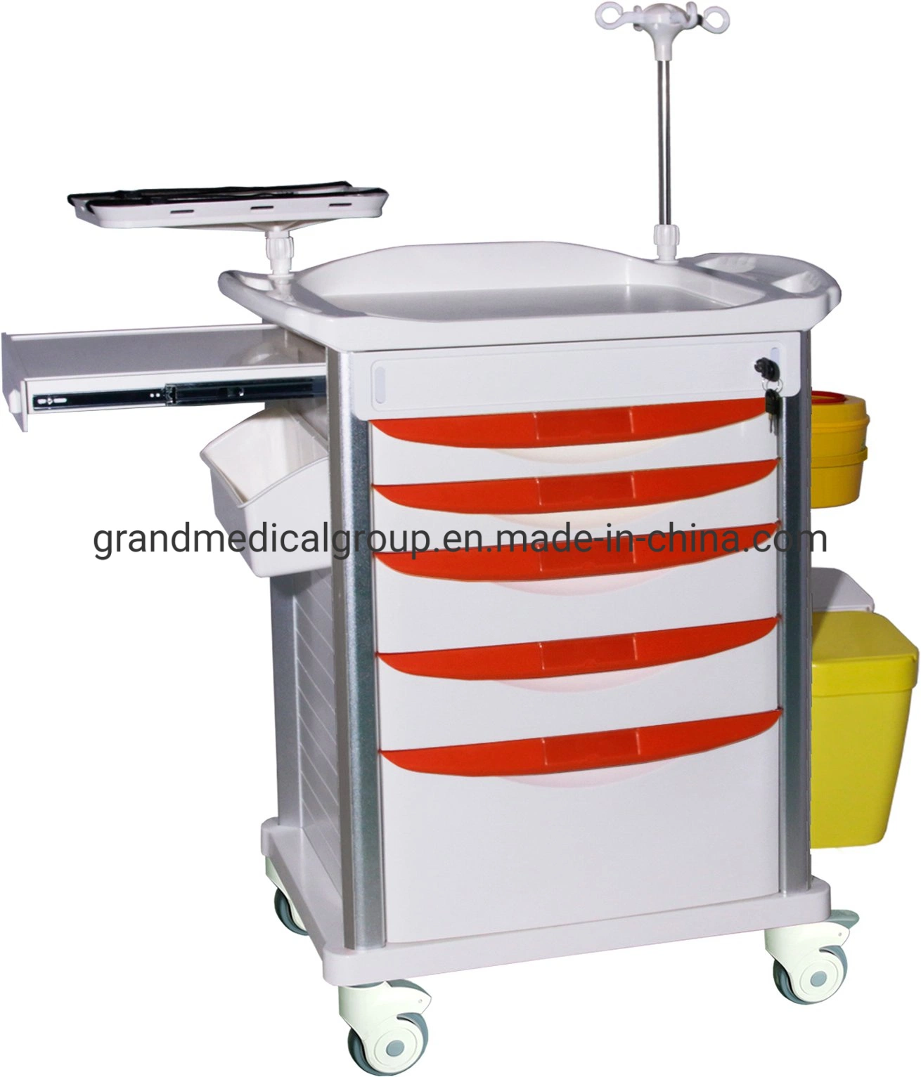 in Stock China Manufacture CE FDA Approved Grand Factory Made Medical Hospital Emergency Trolley Medical Nursing Crash Cart Surgical