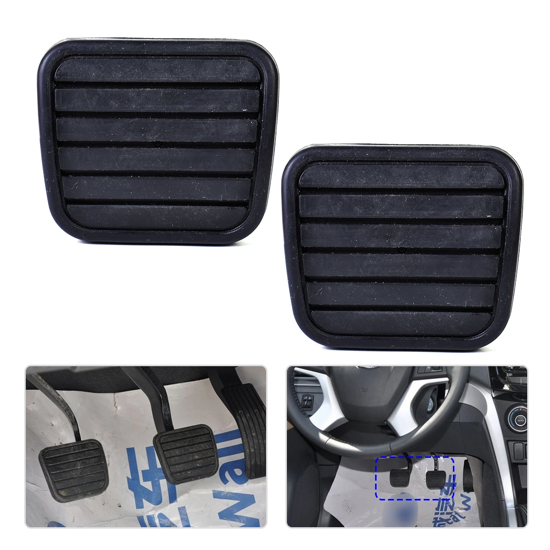 Custom Stainless Font Rubber Pedal Cover for Volkswagen