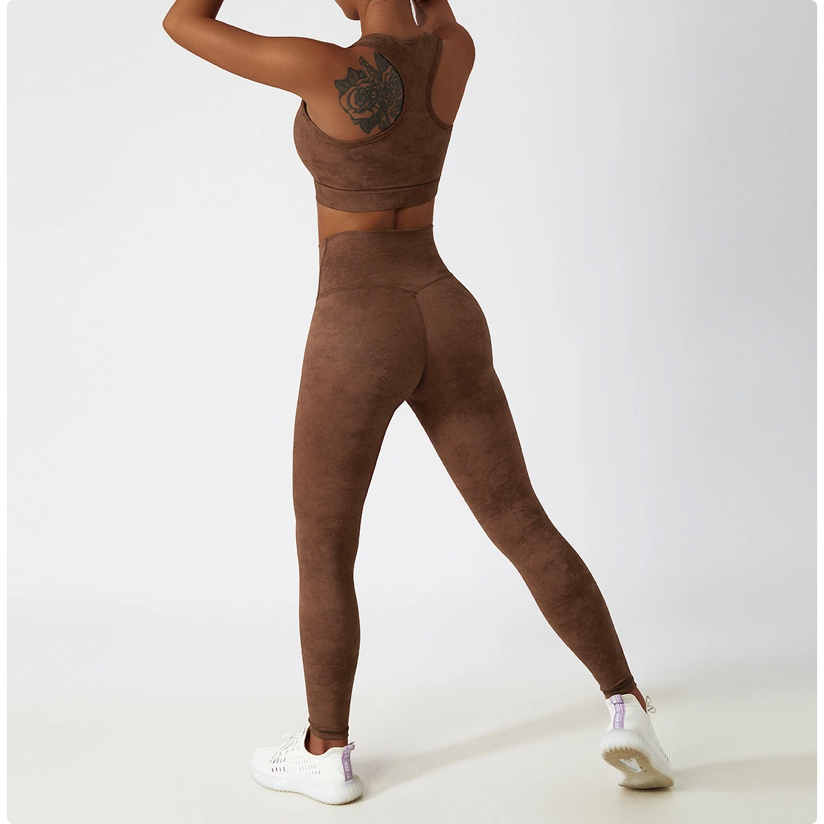 La mujer pantalones de yoga gimnasio elaborar prendas de vestir Push up Leggings elásticos de cintura alta Pantalones Femeninos TIE DYE Leggings establece las prendas de vestir