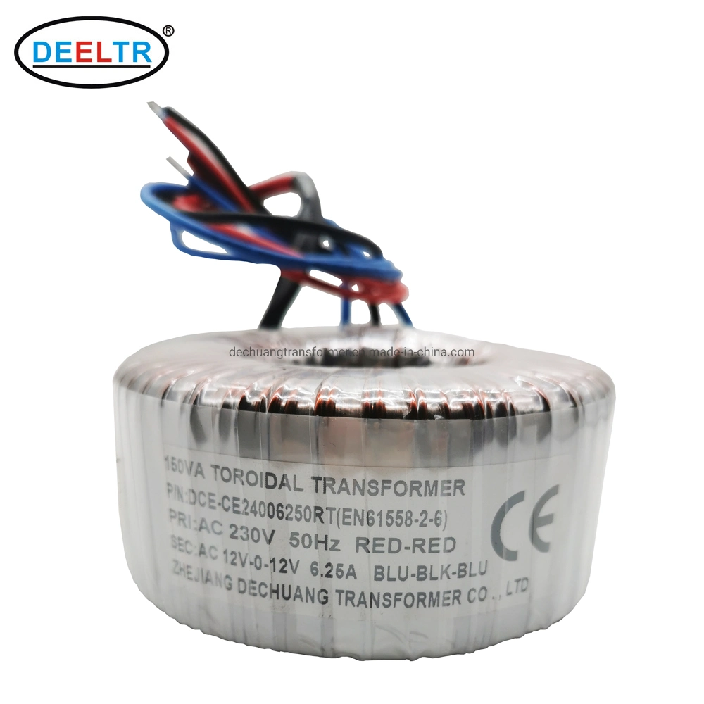 Сертификат CE UL 12V -0-12V 150 ВА тороидальный трансформатор