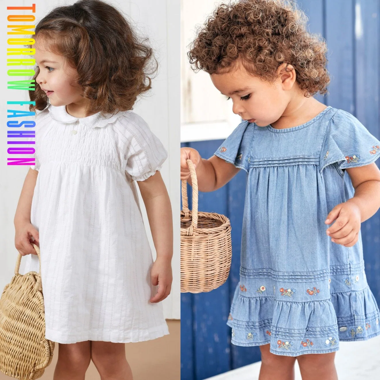 Children Wear Wholesale/Supplier Girls Apparel Kids Clothes Sets Summer Fashion Designer Floral Flower Kids Clothing Baby Clothes Little Girls Dresses