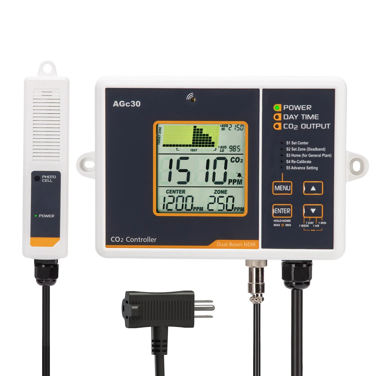 La calidad del aire en la pared Test Kit analizador de CO2 Controlador de equipos de monitorización de la calidad del aire del sistema de Interior hidropónicos