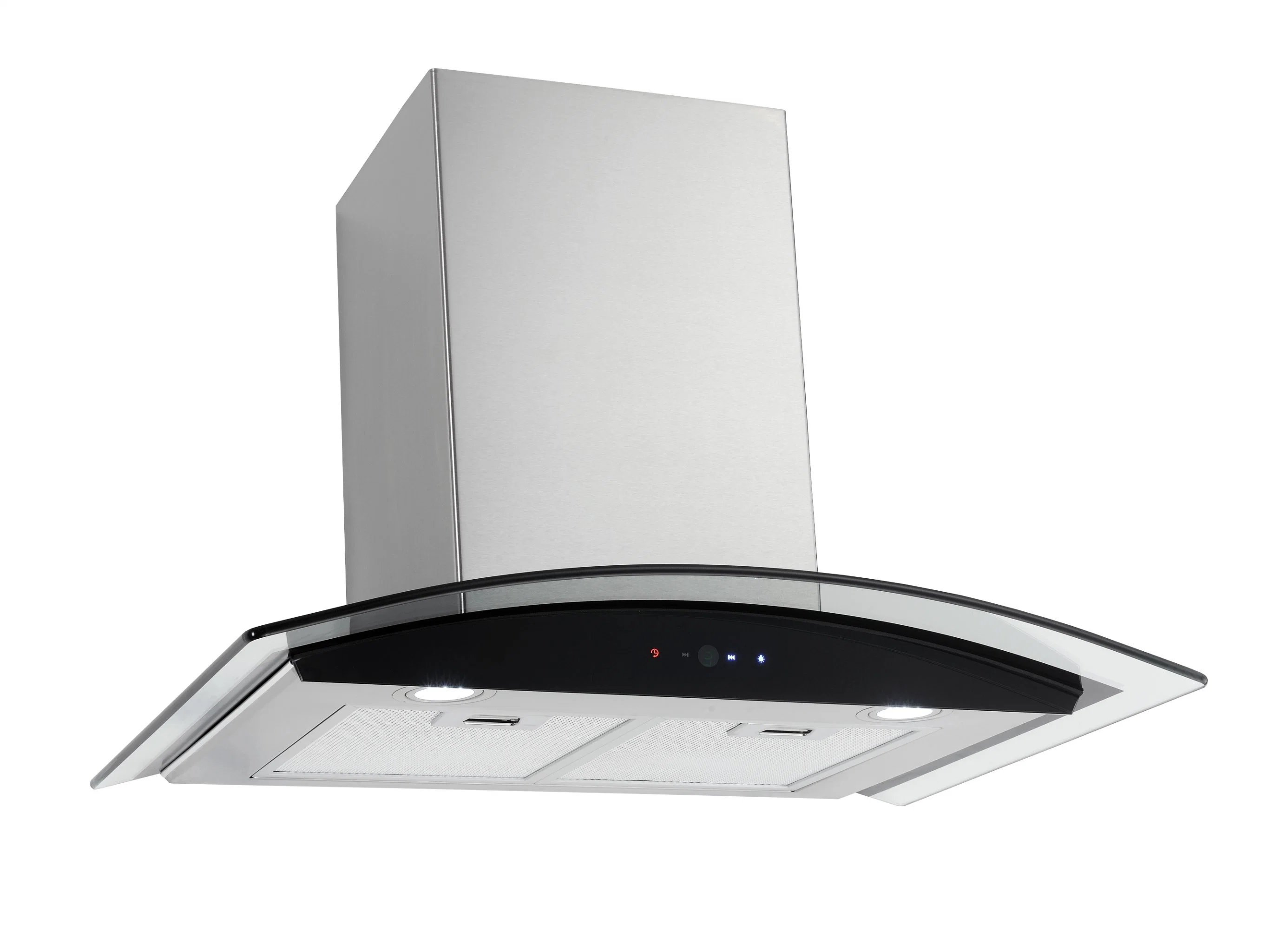 900mm All Inox Body Curved Glass Canopy Touch Switch Control Chimney Range Hood