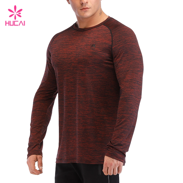 Wholesale Fashion Design Mens Long Sleeve Gym Tee Shirt