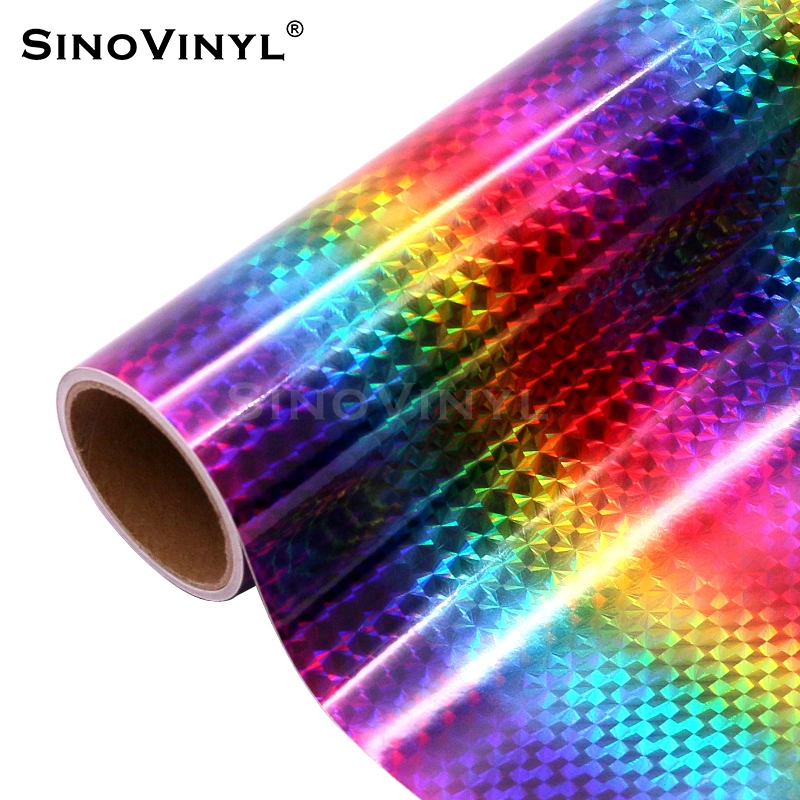 SINOVINYL 12x60"/30,5x152cm degradado Arco Iris holográfica de corte hexagonal de bricolaje la pegatina de vinilo de corte de hojas