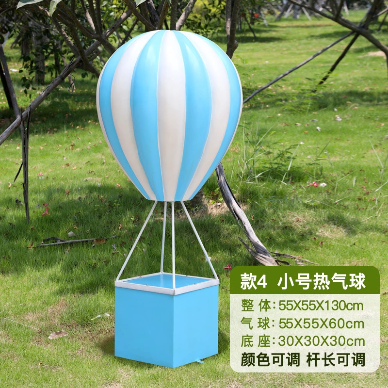 Hand Crafted Large Size Store Decoration Hot Air Balloon Fiberglass Sculpture for Art Garden Pack Display