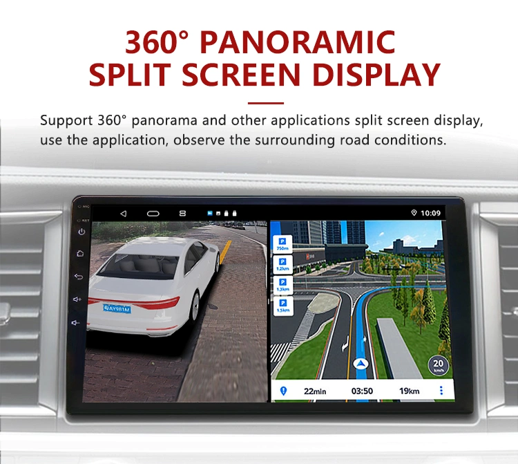 مشغل أقراص DVD للسيارة Wemaer بحجم 10 بوصات وشاشة تعمل باللمس مزودة بتقنية IPS مقاس Android نظام GPS Navigation 360 درجة Bird View Camera Parking Monitor النظام
