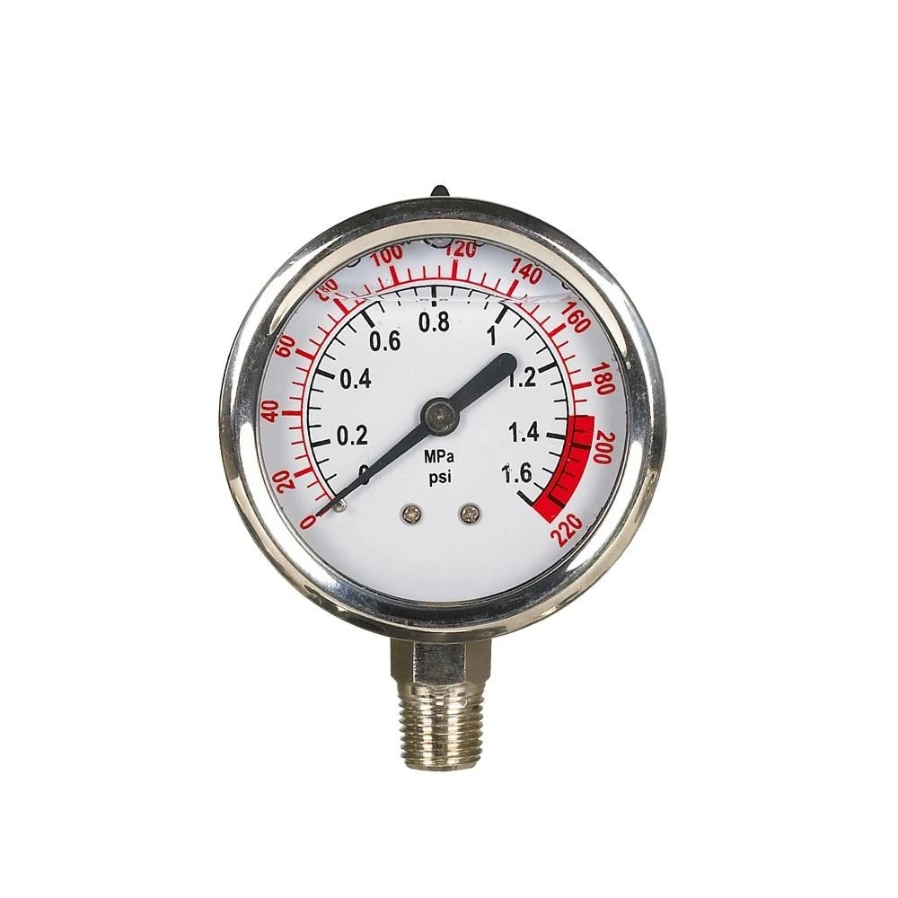 Manómetro de vacío de acero inoxidable de conexión roscada de alta calidad