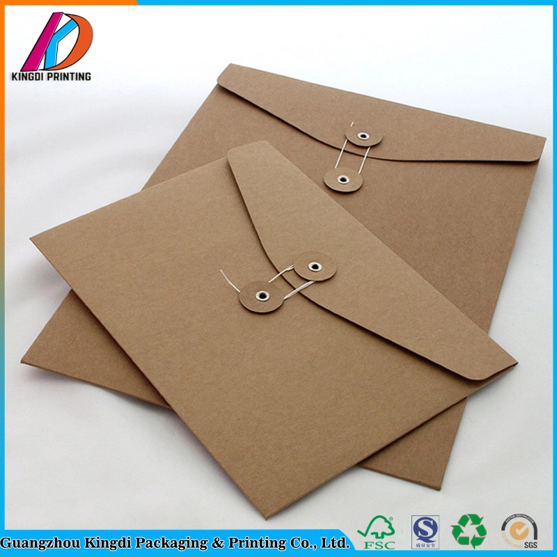 Hot Sale Thick Kraft Paper Envelope with String