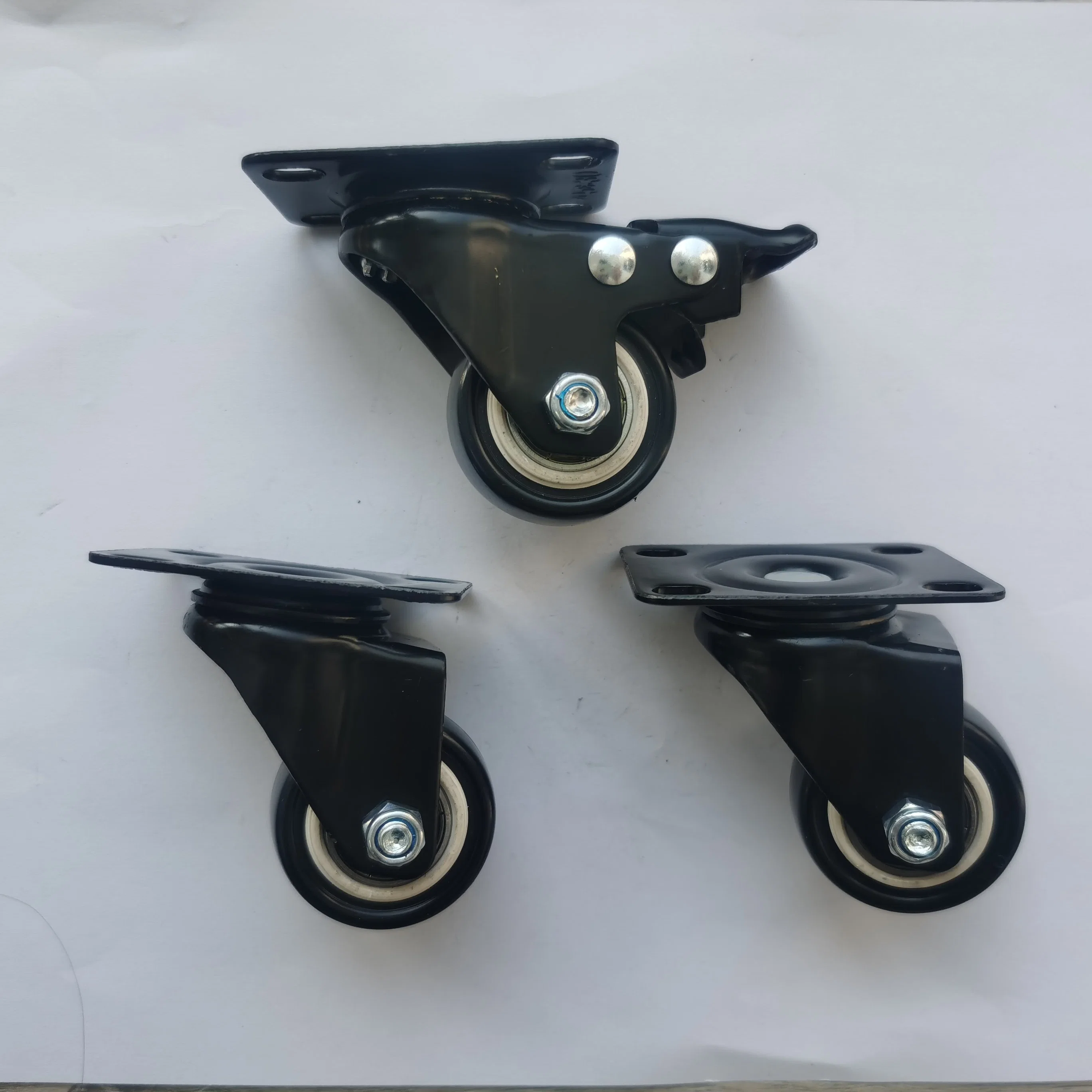 38/50/63mm Medium Duty Caster Wheel for Display Rack with Double Ball Bearing Power Coating Black