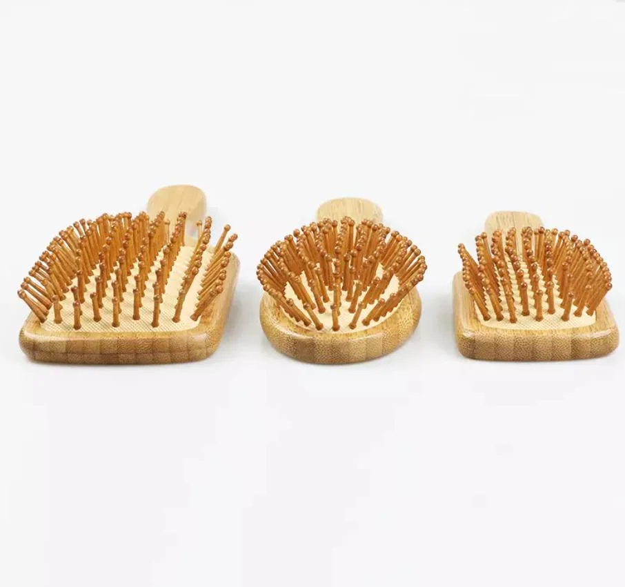 Custom Logo Natural Bamboo Phoebe Air Cushion Hair Care Bristles Brush Comb