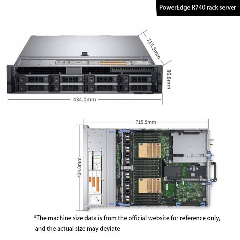 Hot Sale R740 2u Rack Server EMC Poweredge Server Computer Hardware