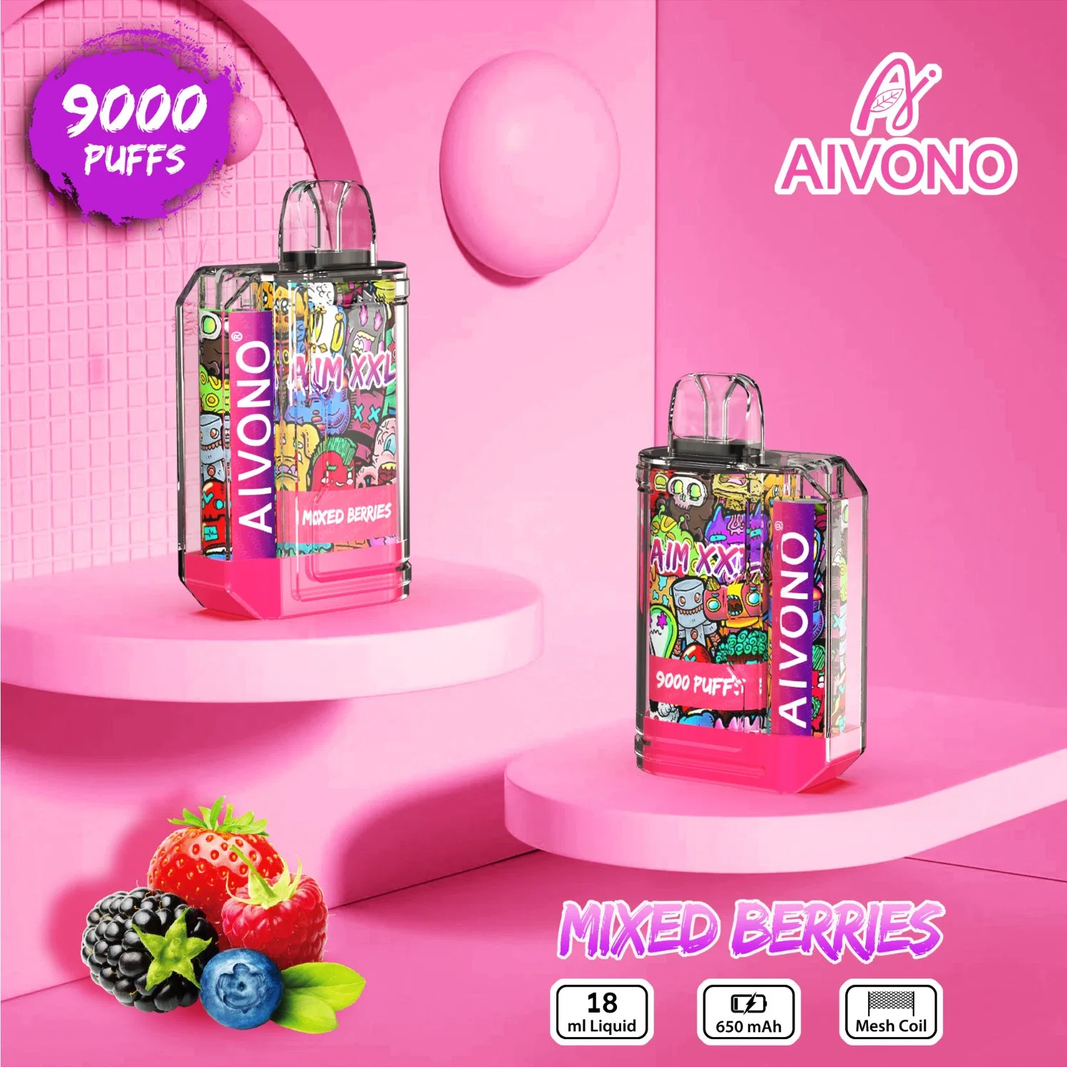 Original desechable VAPE Pen Aivono AIM XXL 9000 con bajo SAL de nicotina