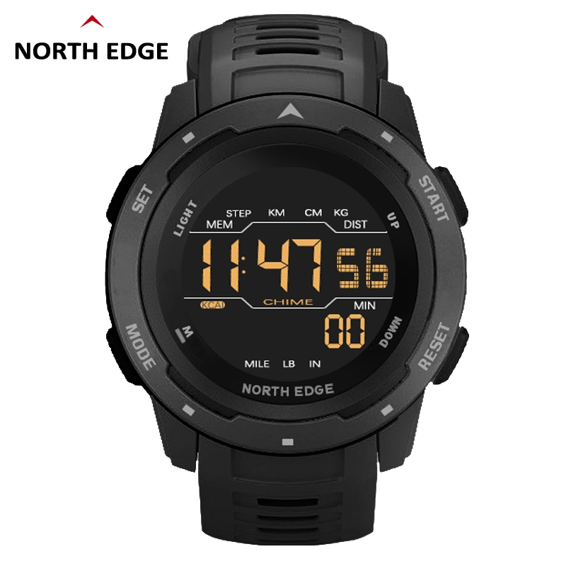 2022 North Edge Mars Kunststoffgehäuse Sport Digitaluhr 5ATM Wasserdichte Elektronische Uhr Smart Watch Geschenkuhren Outdoor-Uhr 01