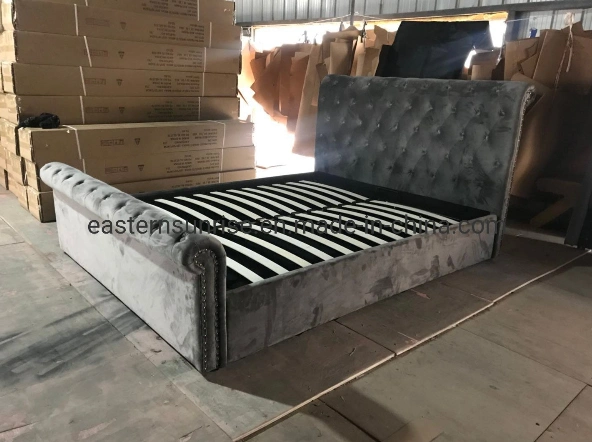 Queen Size Air Beds Design Comfortable Durable Velvet PU Bed