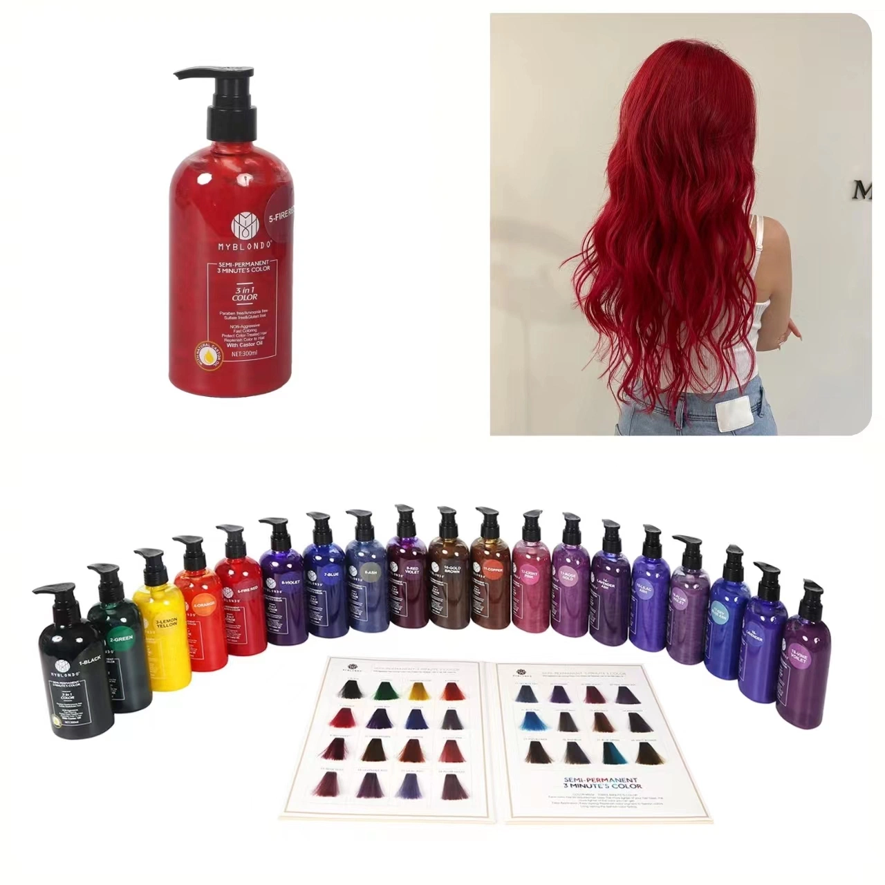 China Cosmetics Factory Shampoo Color Protecting Hair Care Styling Products Temporary Color Shampoo