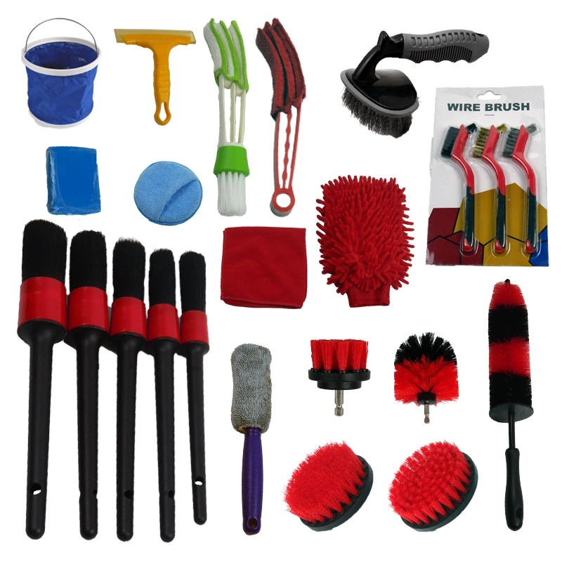 Tekway Multifunctional Use Car Care Cleaning Brush 21 PCS Care Brush Kit Auto Drill Brush Attachment Can Be Used for Home