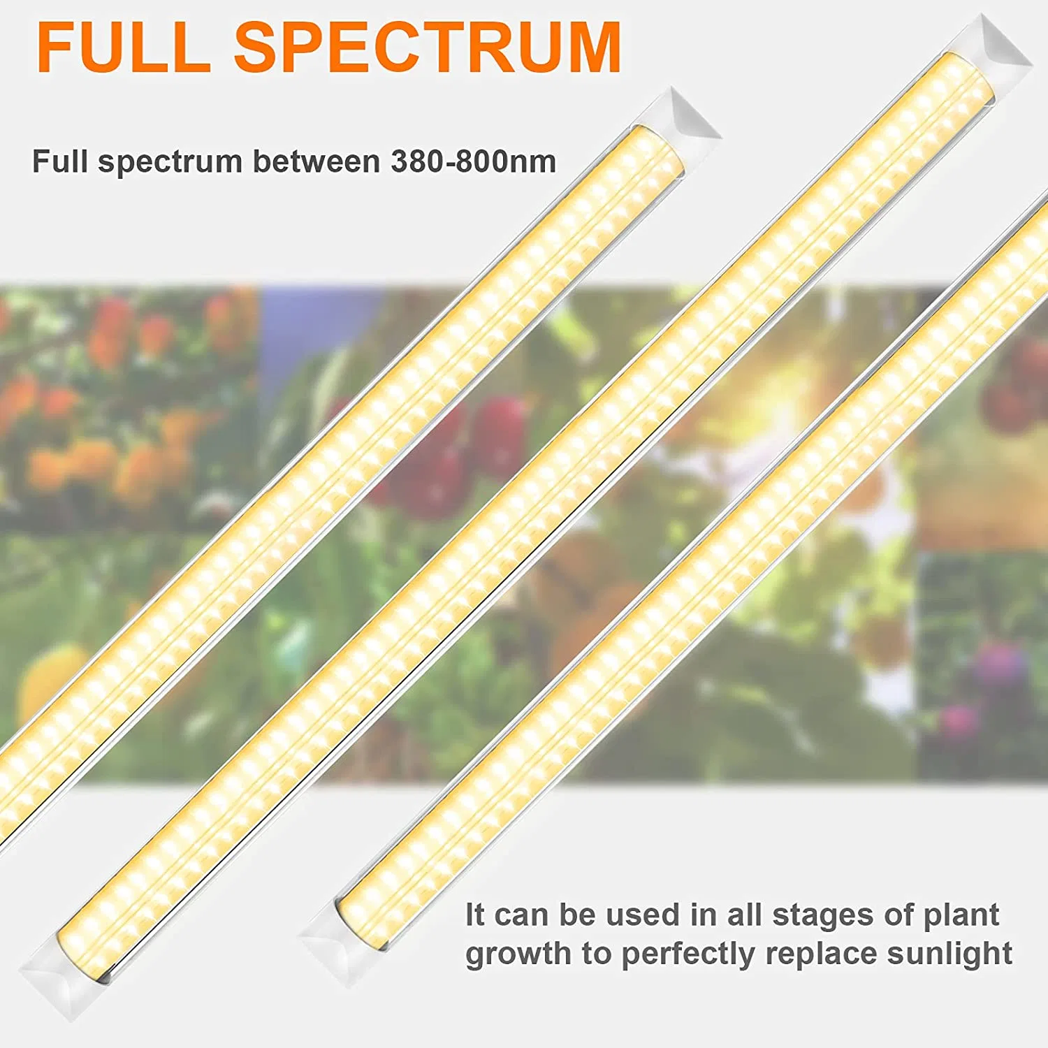 Jesled Dimmable LED Grow Lighting T8 Linkable Plant Grow Light for Greenhouse Hydroponic Growing Systems