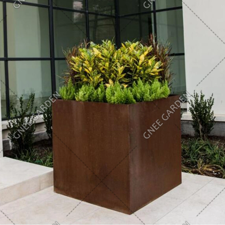 Panela de Flores de Metal Whehering da Plantadeira de Aço Corten