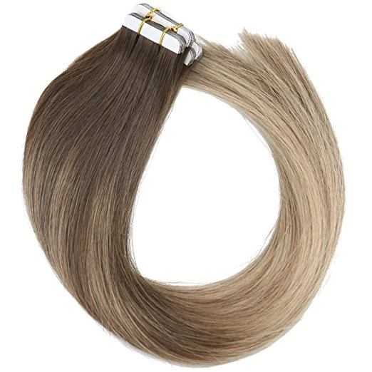 Aviva Virgin Quality Cutiles الانحياز الشعر البشري Balayage شريط البشرية تمديد الشعر (AV-TP14-ML009)