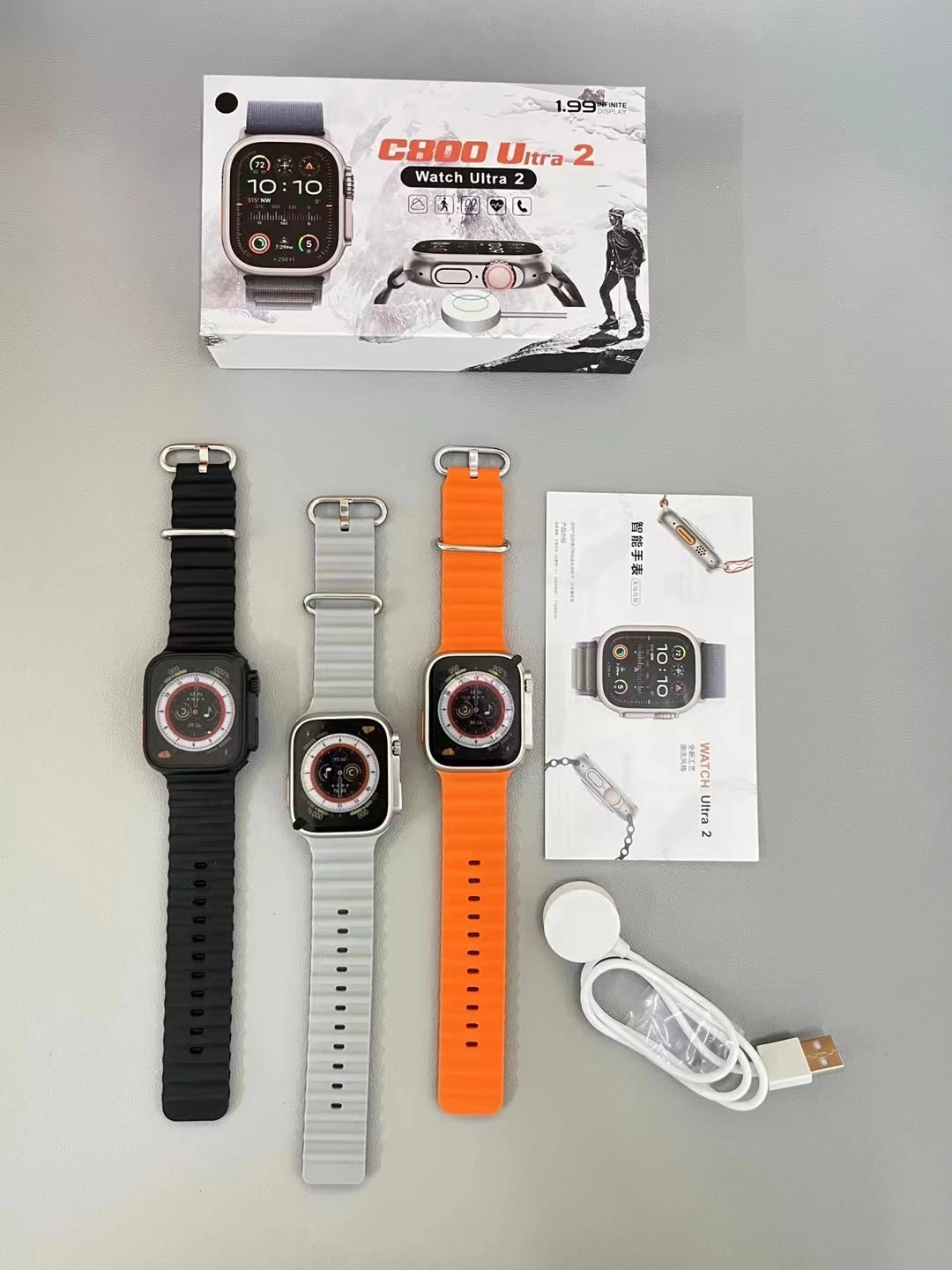 Wholesale Health 1.99 Inch Big Screen Bt Calling Tracking Smartwatch Inteligente Sports Wristband Reloj Smart I Watch Series 8 C800 Ultra 2
