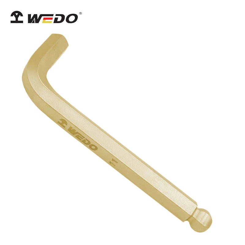 WEDO Wrench Non-Sparking Spanner L Type Hex Allen Key with Ball Nose End Wrench Aluminium Bronze