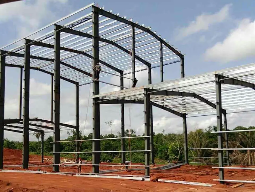 Benin Estructura de acero prefabricada fábrica de la construcción de instalaciones galpón