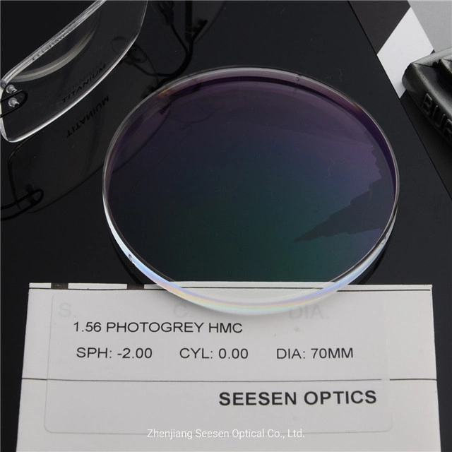 Quality Optical Lens Photogrey Lenses 1.56 Photochromic Hmc EMI Eyeglass Lenses