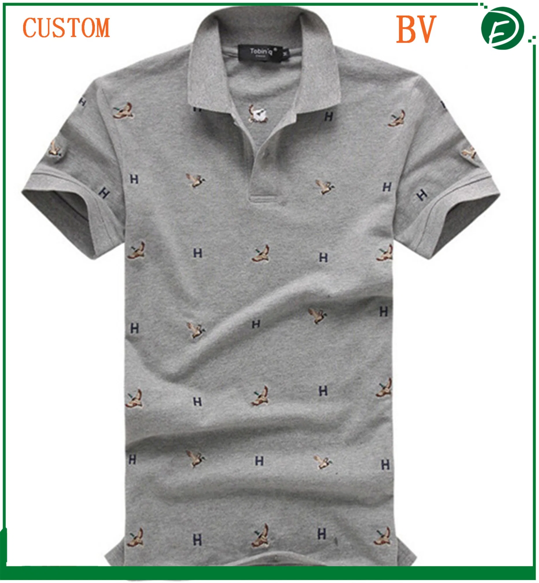 100%Cotton Pique Material Full Silk Printing Short Sleeve Polo Shirts with Cheap Price