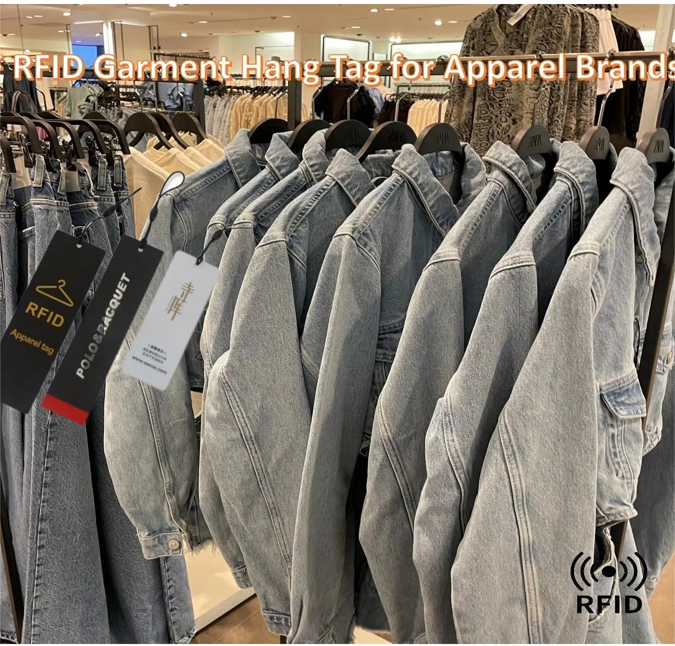 860-960MHz Retail Apparel Garment Cloes Passive UHF Printing RFID Hang علامة