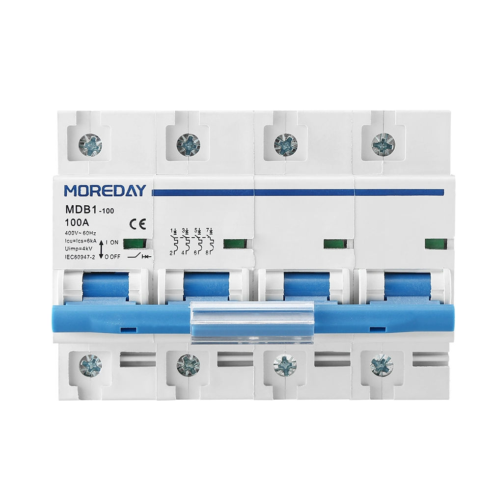 مفتاح عالي السعة للتكسير 1p 2p 3p 4p 10ka 125A قواطع الدائرة الصغيرة AC MCB مع CE