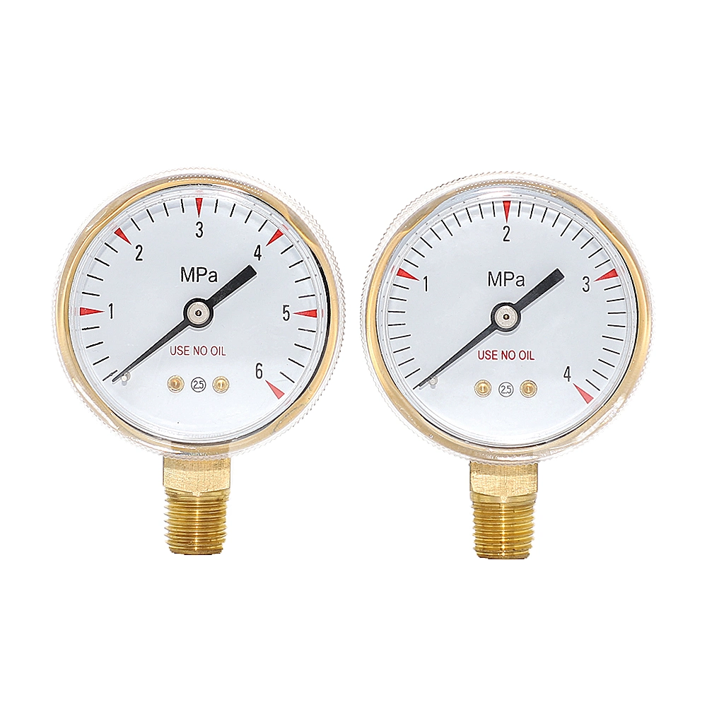 10MPa Brass Socket High Purity Oxygen Regulator Pressure Gauge