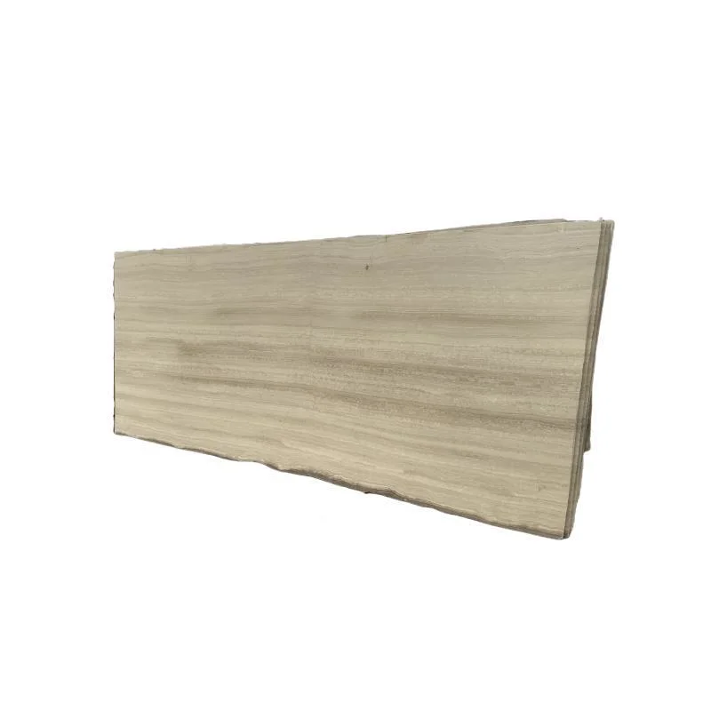 Chinese Serpegiante Gey Wooden White Grain Marble Slab