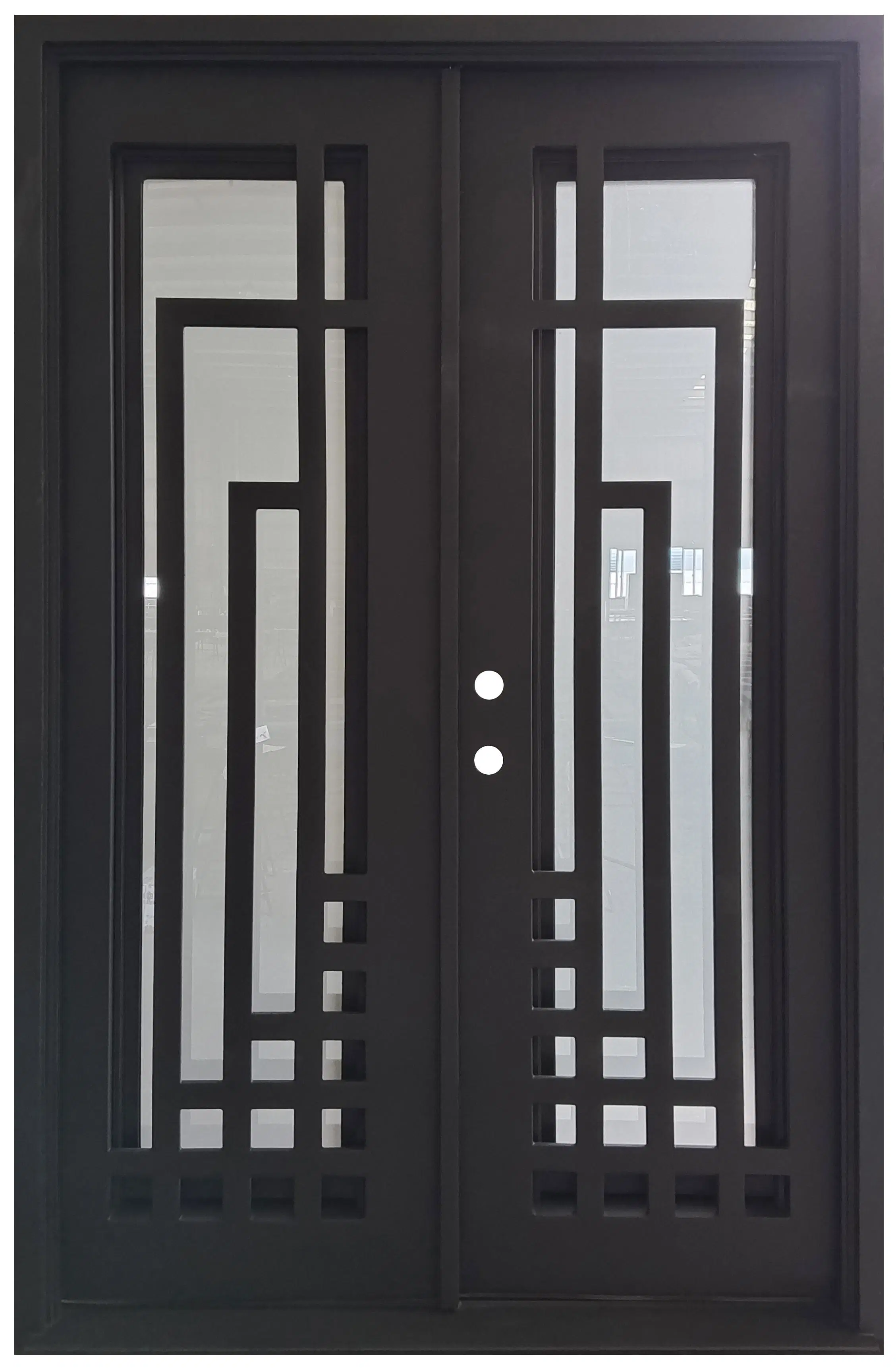 Eyebrow New Design Double Main Security Metal Wrought Iron Door