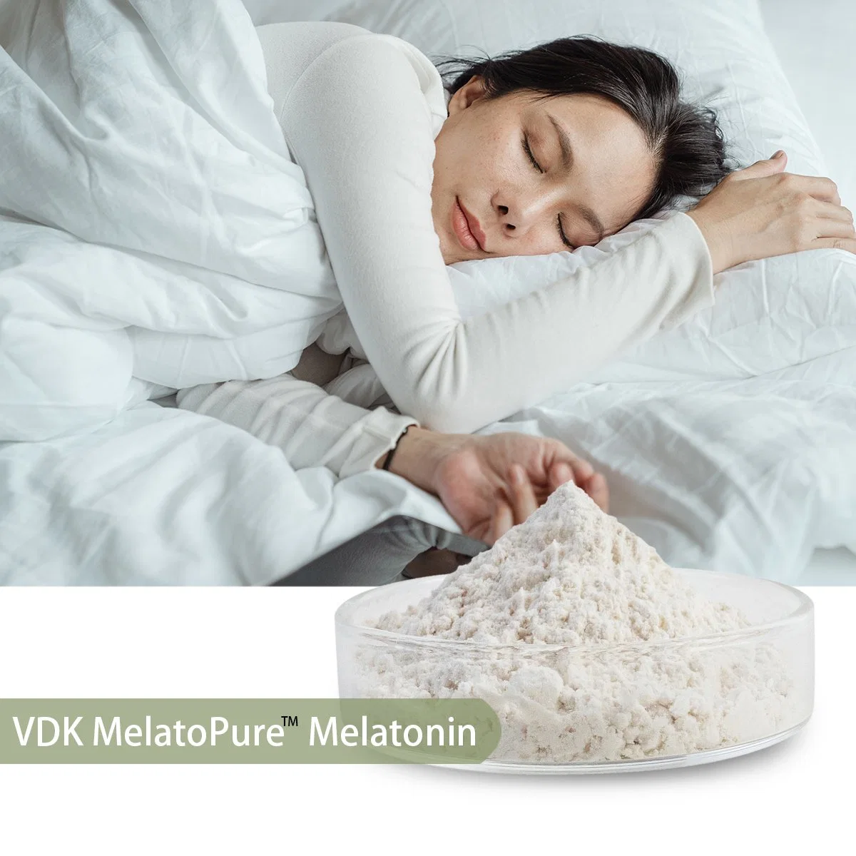 Vente en gros poudre de mélatonine poudre de sommeil N-acétyl-5-méthoxytryptamine améliorer le sommeil