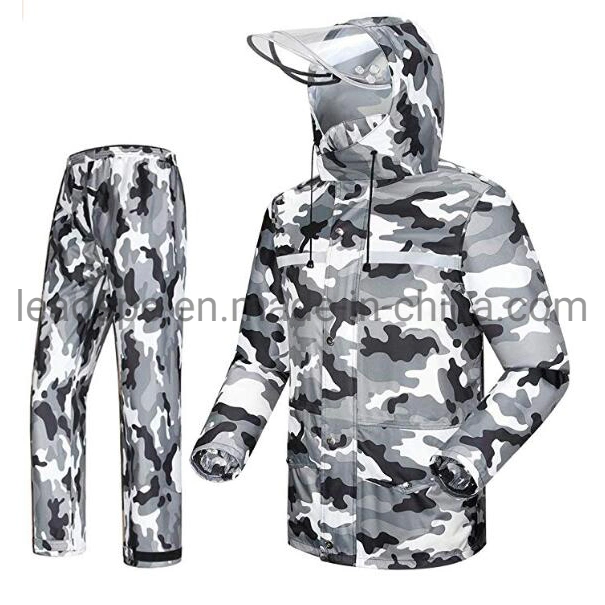 En20471 PU/PVC Breathable Coating Reflective Safety Rainsuit Waterproof Rainwear Windproof Raincoat