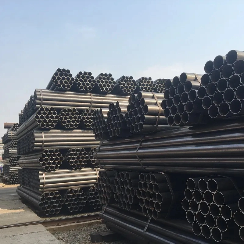 Ms Steel ERW Carbon ASTM A53 Black Iron Pipe Sch40 Welded Steel Pipe for Building Material Adequate Inventory Manufacturers