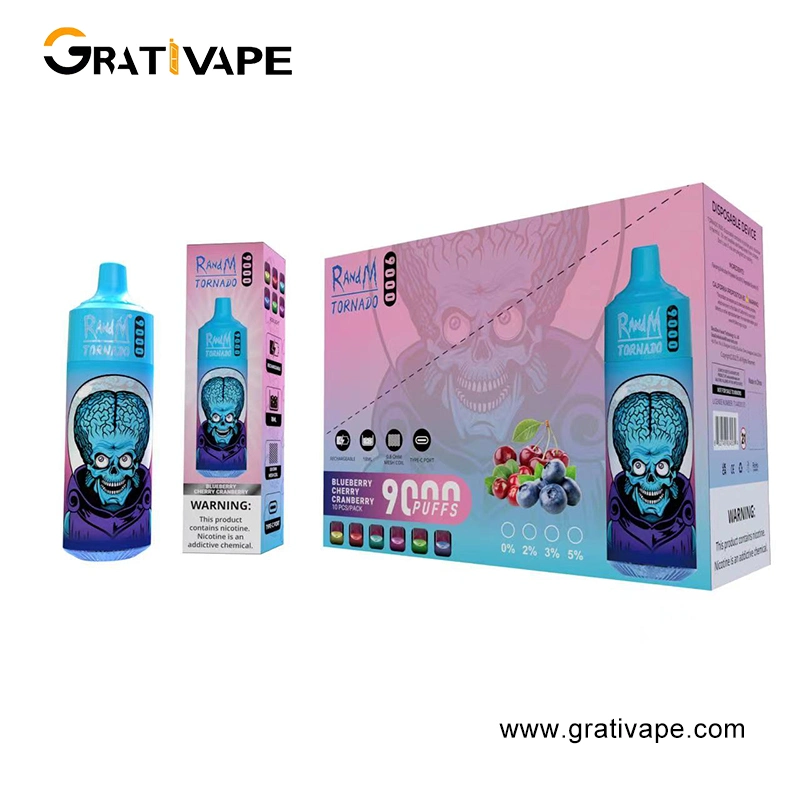 Usine Vente en gros Original Vape fume électronique cigarette rechargeable Randm Tornado 9000 puffs Vape