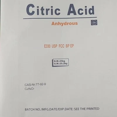 High Purity Organic Citric Acid Anhydrous 99.5% for Food Beverage with High quality/High cost performance 