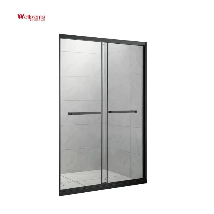 Stainless Steel Shower Screen Double Sliding Shower Door Shower Enclosure Bathroom Furniture Wheel Door