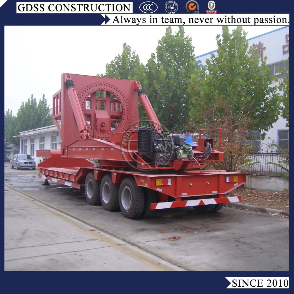 Mehrachsen 200 Tonnen Sonderausrüstung Exacavtor Bulldozer Fahrzeug Hydraulik Lowboy Lowbed Semi Trailer Mit Gänsehalsausschnitt Und Abnehmbarem Vorderteil Lkw