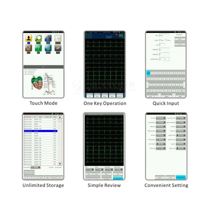 Sy-H006 6 Channel Digital Electrocardiograph Patient Monitor ECG Heart Rate Machine for Hospital