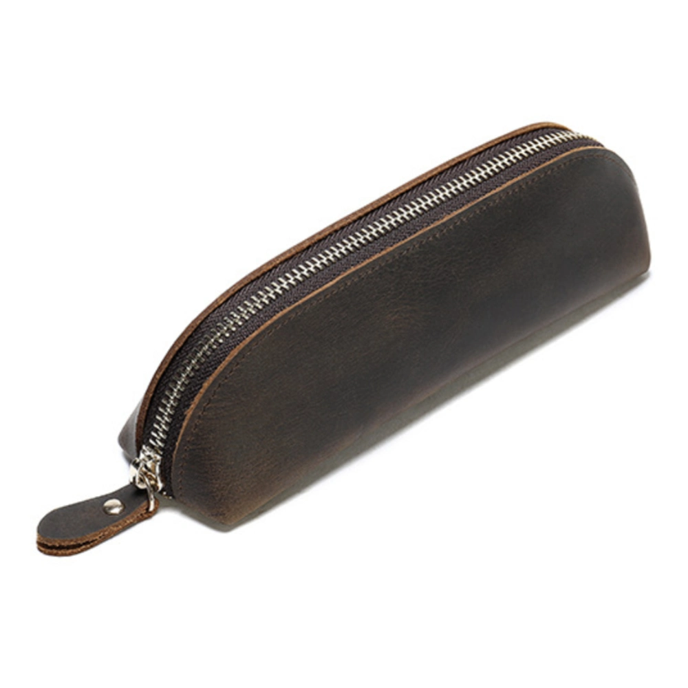 Handgemachte Schreibwaren Tasche Vintage Leder Bleistifthalter Pen Pouch Mit Reißverschluss