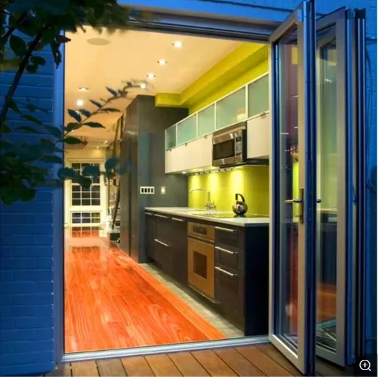 Australia Standard Aluminium Black Frame Fireproofing and Soundproof Double Glass Bi Folding Doors