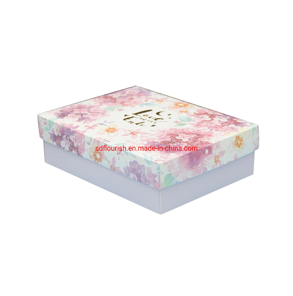 Silver Stamping Pink Color Lid and Base Type Girls&prime; Hair Clips Packaging Gift Box