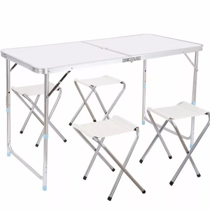 Outdoor Aluminum Foldable Picnic Table and Chairs/Portable Camping Table Sets