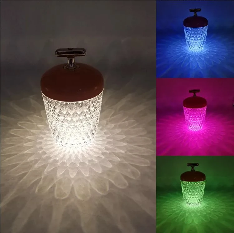 Portátiles modernos decorativos inteligente Batería de litio operado cambiante RGB LED Lámparas de decoración de restaurantes de la cama con 3-El Color de luz cálida de las luces de luz fría