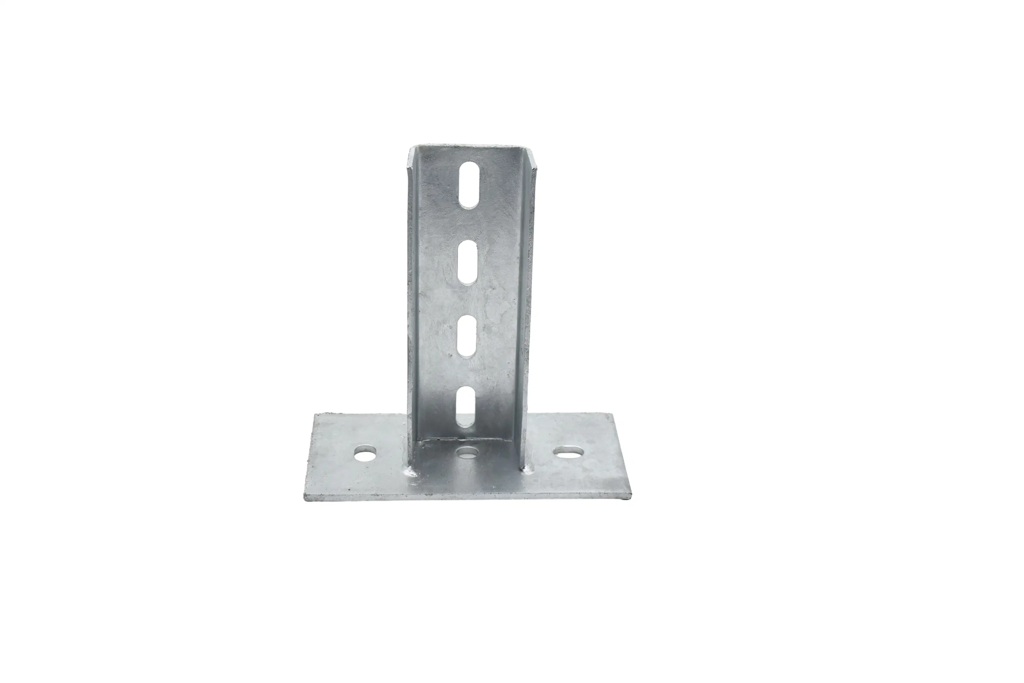 Slotted Holes Post Access Post Bracket Galvanized Steel Post Floor Mounting System Heavy Duty Fence