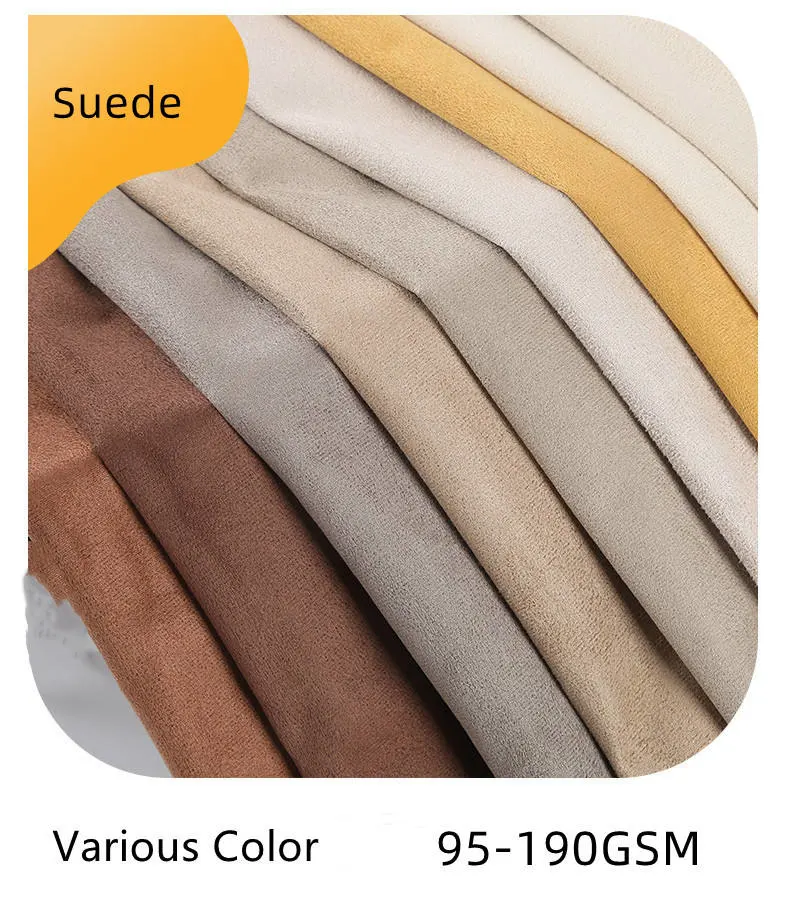 Cheap Price 280cm 300cm Extra Wide 100% Polyester Plain Dye Knitted Faux Scuba Suede Fabrics for Sofa Curtain Bag PU PVC Coated